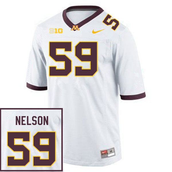 Men #59 Tony Nelson Minnesota Golden Gophers College Football Jerseys Sale-White